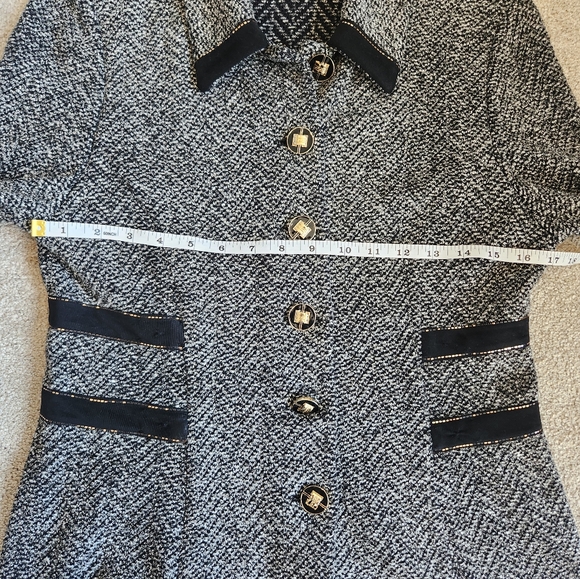 St John Marie Gray Soft Wool Blend Prep Jacket Knit Blazer Classic Luxury Size 8 - Picture 11 of 16